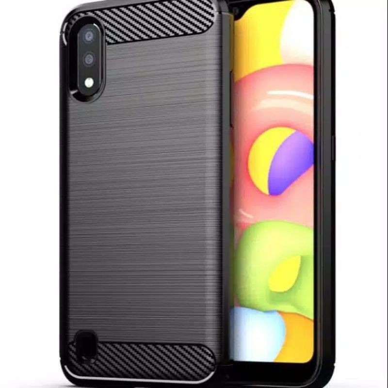 Case Samsung A01 Ipaky Fiber Carbon ultimatte Premium Quality