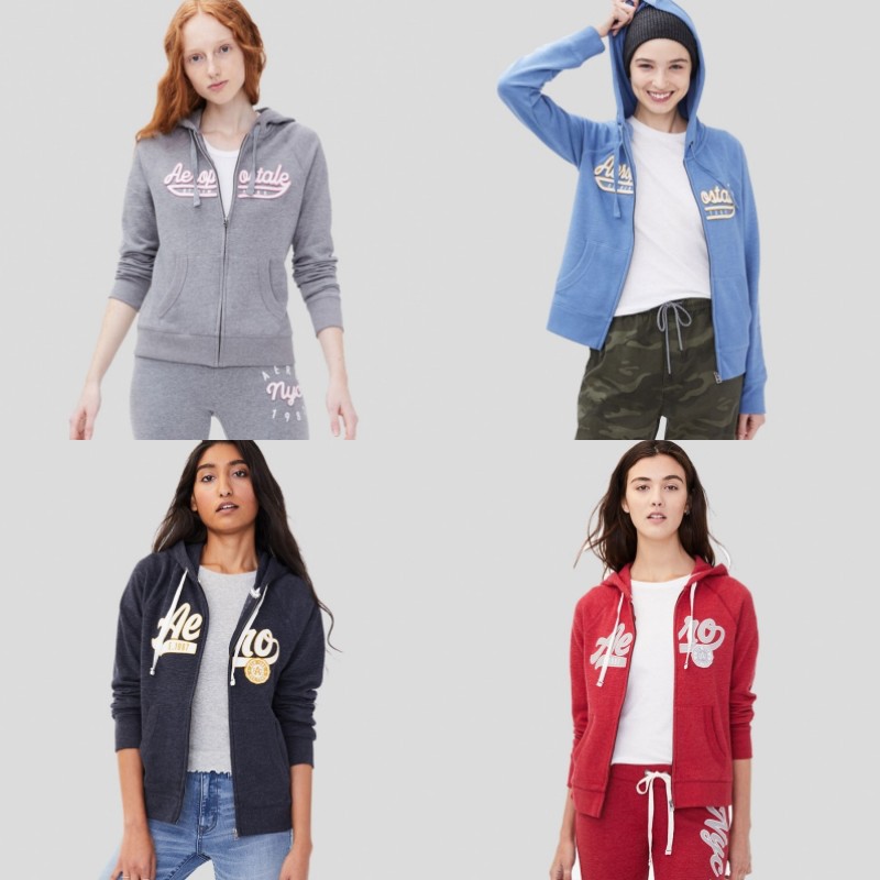 AEROPOSTALE Jaket Wanita Fleece Uniform Zip Hood