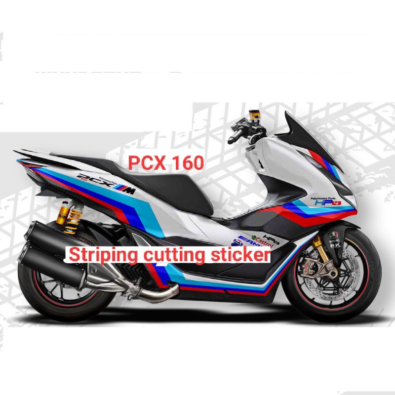 Striping Cutting Sticker Honda PCX 160 Motif BMW 02