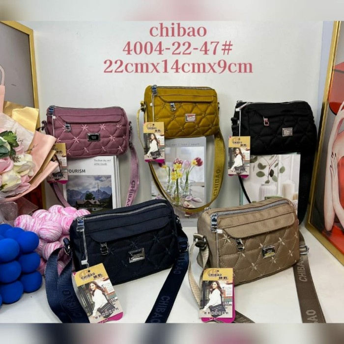 Tas Selempang Tas Selempang Wanita Ori Chibao Bordir 4sleting CB4004 - Hitam viral, hitz Tas cowok k
