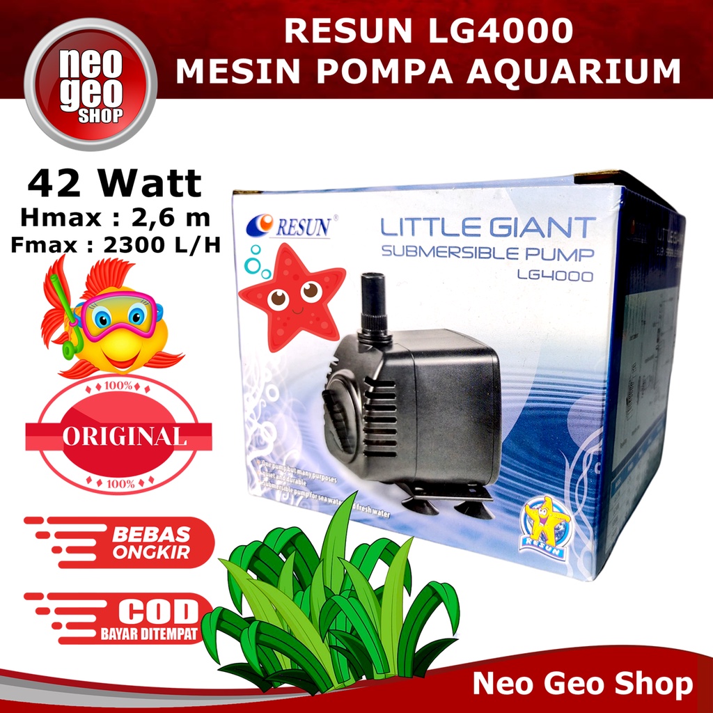 RESUN LG 4000 LG4000 Power Head Mesin Pompa Air Celup Aquarium