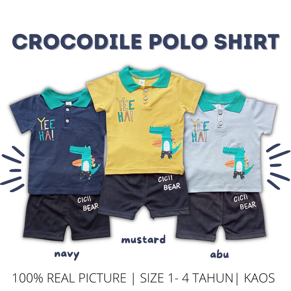 kemeja polo anak laki laki 1 - 5 tahun setelan import kerah crocodile POLO SHIRT SET setelan anak laki laki baju anak cowok