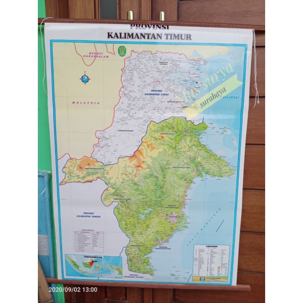 

Peta Provinsi Kalimantan Timur Kecil Bingkai