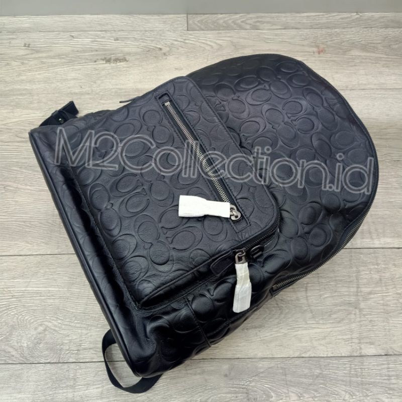 Coach West Backpack with Logo Embos Backpack Kulit Asli Super Mirror Quality