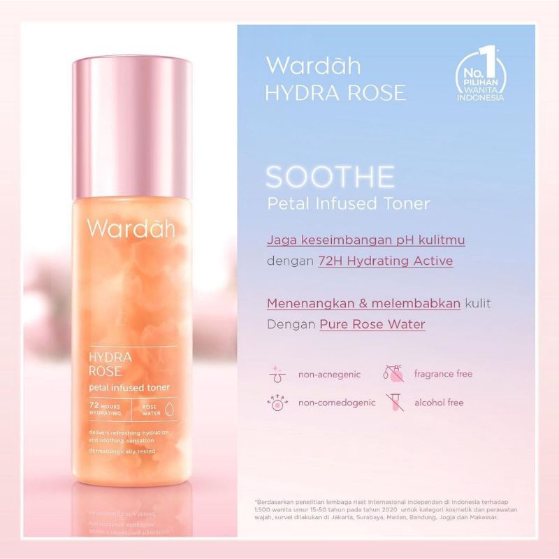 ⭐ tokocosmetics.sby⭐ Wardah Paket 2in1(Wardah hydra rose Petal insfused toner+Wardah Hydra rose Day gel 40gr)/paket glowingin/pelembab wajah/paket 2in1