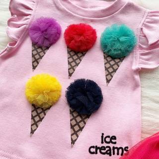  BAJU  BAYI  PEREMPUAN SET KAOS  ICE CREAM ROK TUTU Shopee 