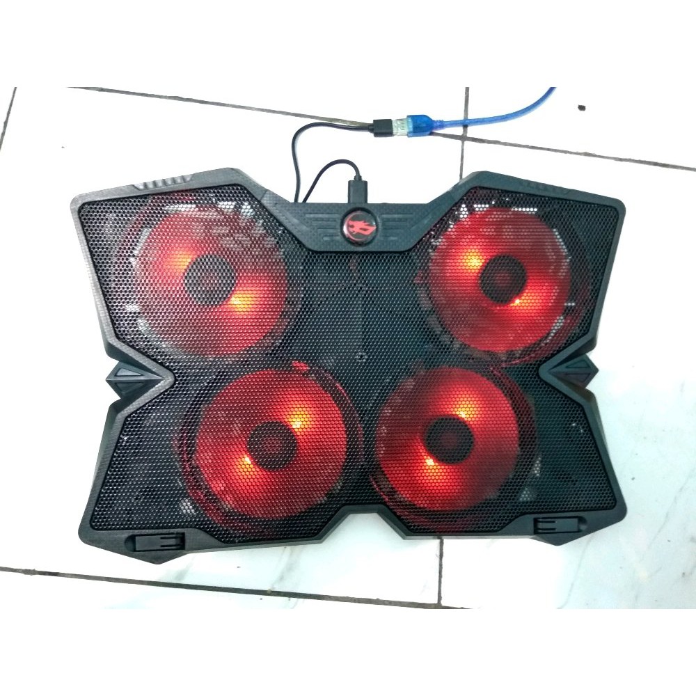 Trend-Warwolf  Kipas Gaming Crimson CW7 Gaming Cooling Pad for Notebook