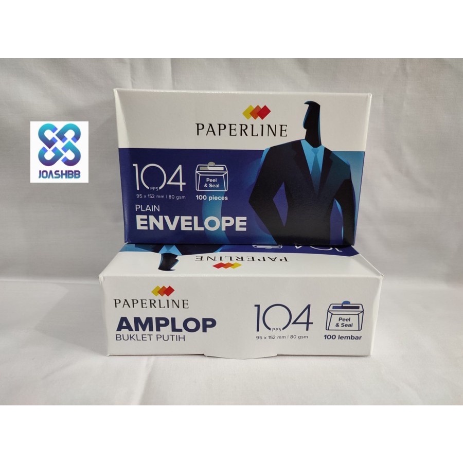 AMPLOP PAPERLINE 104 PPS 95x152mm isi 100 Lembar BUKLET PUTIH 80 gsm