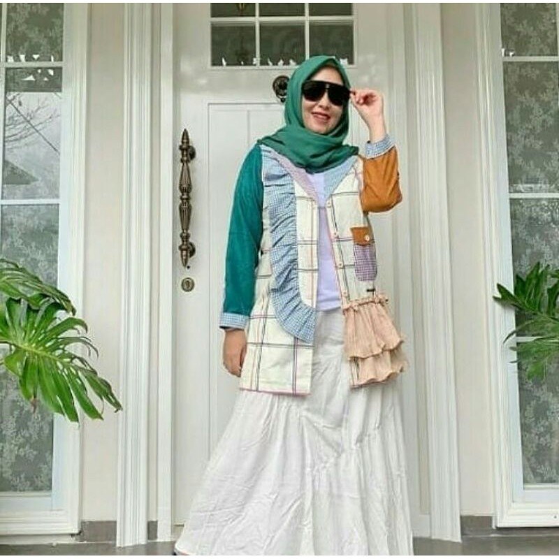 Blazer Gingham Ruffle DFR.Cloth