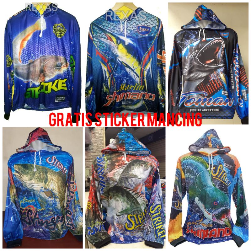 Jersey mancing mania ada contong nya kaos mancing baju mancing