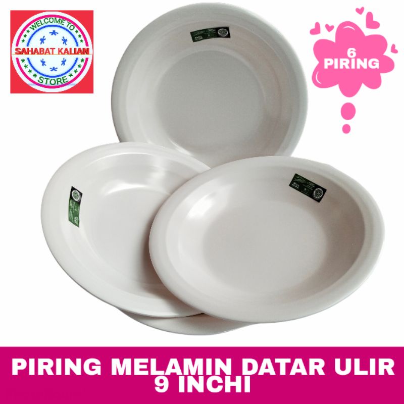 (6 Piring) Piring Melamin Golden Flying Fish P0901 Ukuran 9 Inch