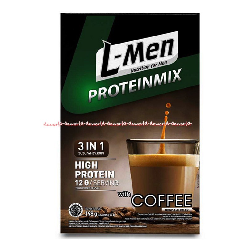 L-Men Proteinmix Coffee 3in1 High Protein 198gr Lmen Susu Rasa Kopi Susu Nutrisi Untuk Pria Cowok Agar Lebih Berotot Fitnes L men Bubuk Cofee 198 gram