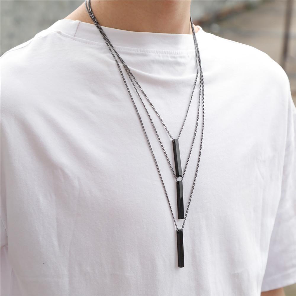 Mxbeauty Kalung Rantai Bentuk Persegi Panjang Bahan Stainless steel Warna Emas