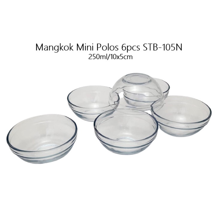 [4 Set] Mangkok Mini Polos STB-105N 250ml/10cm 6pcs