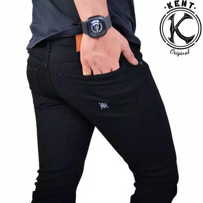 N70T CELANA JEANS PRIA ORIGINAL CELANA LEVIS COWOK CASUAL SLIMFIT PENSIL - HITAM, S 51O1