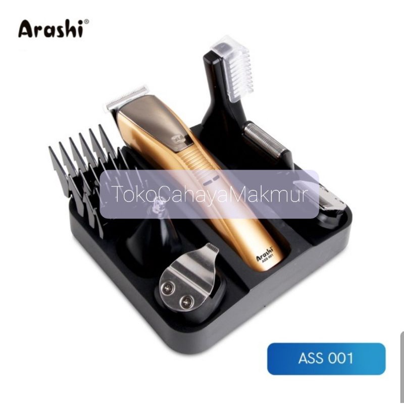 Arashi Shaver Set ASS001 6in1 - Alat Mesin Cukur Rambut Elektrik - Hair Clipper