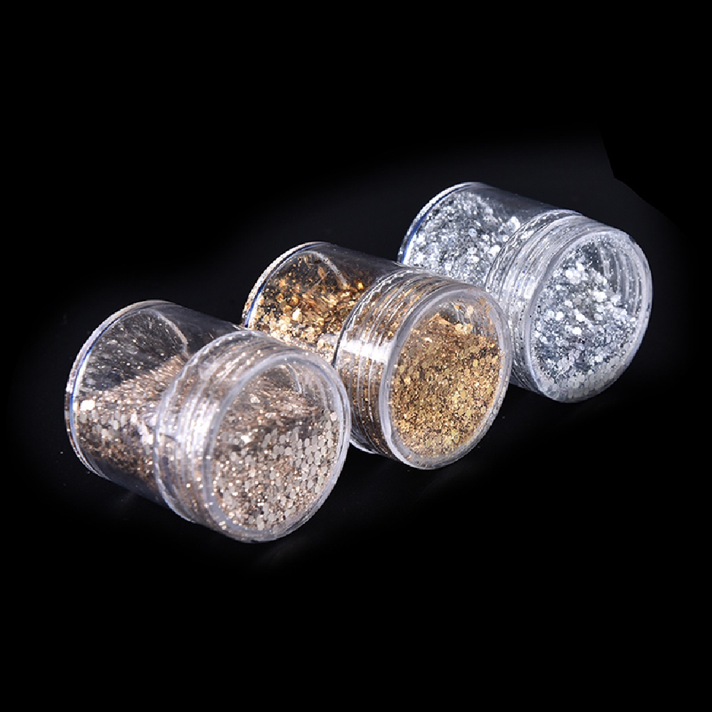 Mornin 10ml Bubuk Glitter Sequin Warna Silver Untuk Nail Art