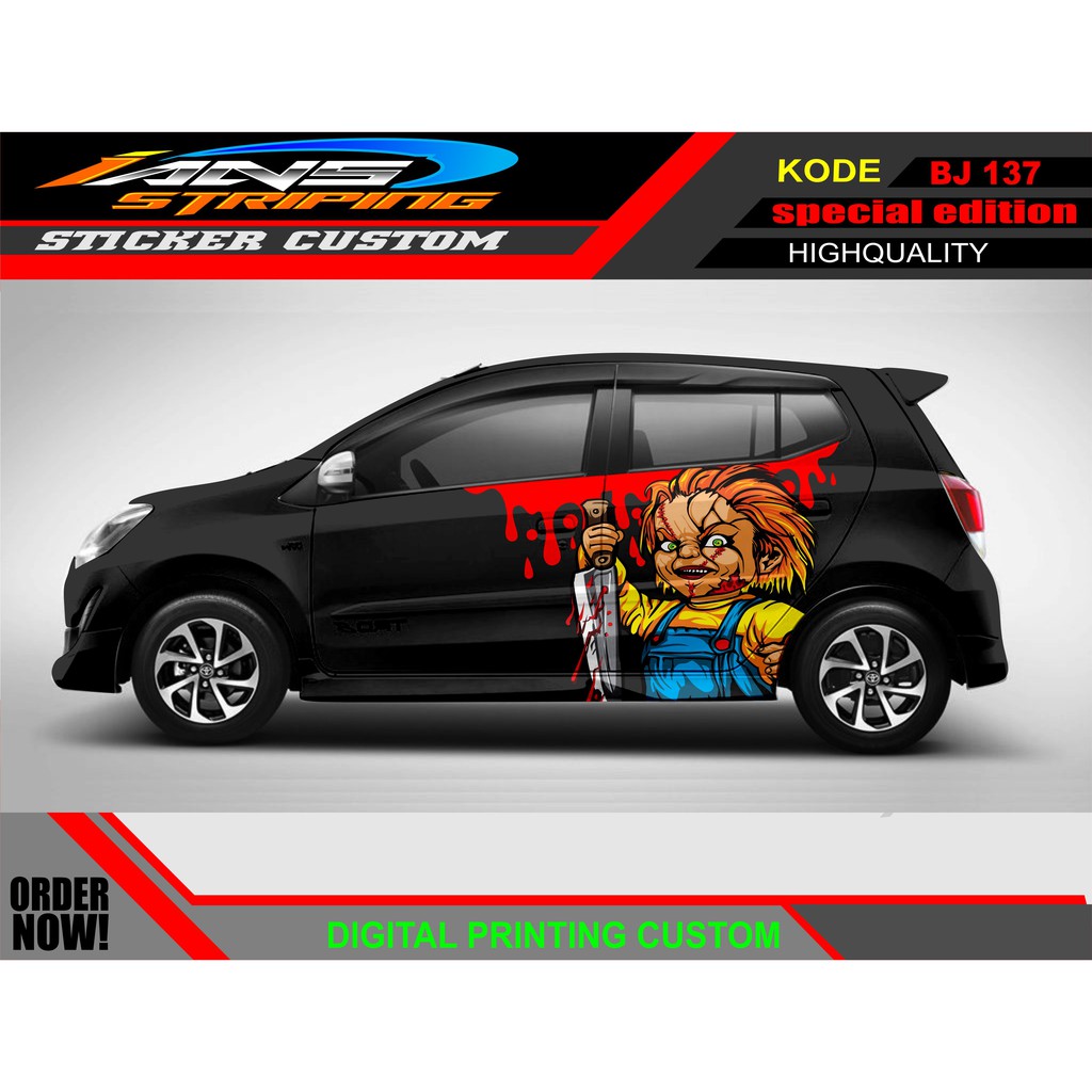 STIKER VARIASI MOBIL AYLA / STICKER HONDA JAZZ / STICKER DECAL MOBIL JAZZ / DECAL STICKER MOBIL