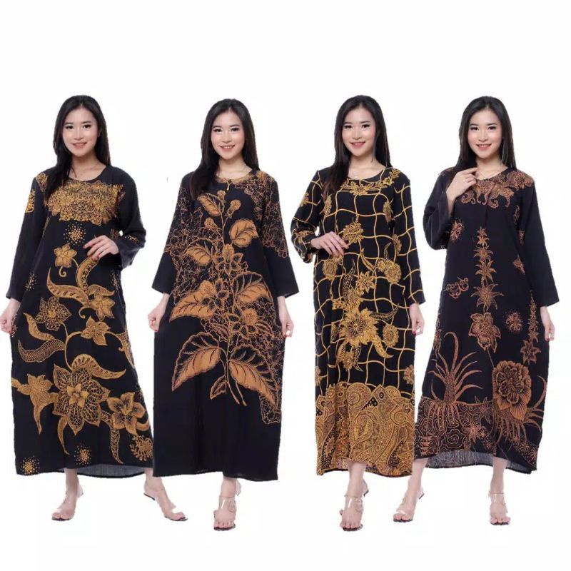 Daster Batik Jumbo Lengan panjang Motif Bunga Buketan Grosir Daster Murah Kekinian Batik Pekalongan