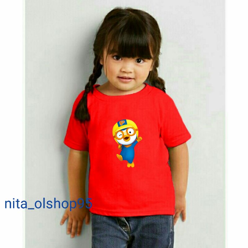 kaos anak karakter pororo, kaos anak lucu