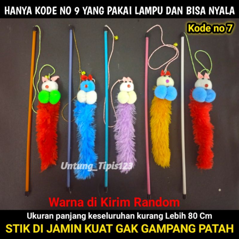 stik mainan kucing boneka tupai bisa nyala tongkat mainan hewan cat toys teaser