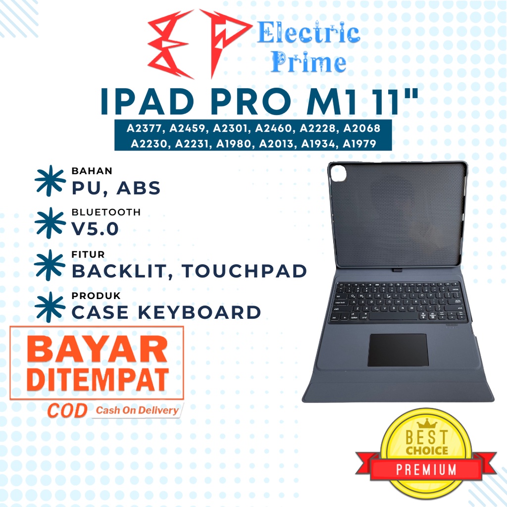Case Keyboard iPad Pro Gen 2nd 11 inch 2020 TRIPLEDI Bluetooth Touchpad Casing Flip Backlit Cover