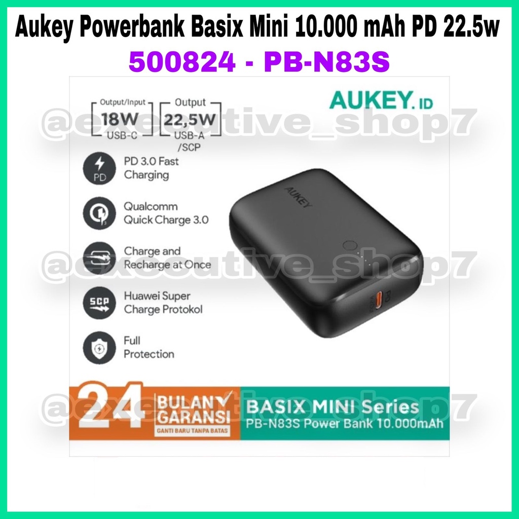 Aukey Powerbank Basix Mini 10.000 mAh PD 22.5W - 500824 - PA-N83S