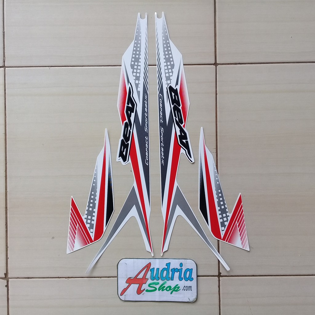 Striping Sticker Motor Honda Beat Cbs FI 2020 Full Putih Merah Shopee Indonesia
