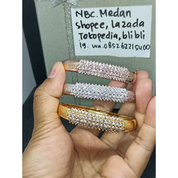 Gelang,cincin replika berlian matadiamond/premium zircon,tdk berkarat,TDKgampang luntur lapismas 18k