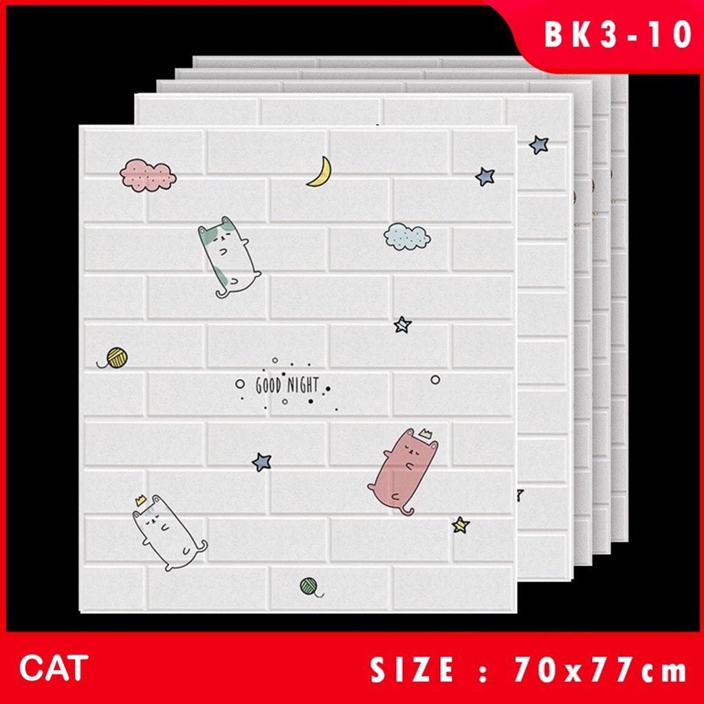 Wallpaper dinding wallfoam 3d motif gambar Dekorasi Kamar murah 70x77cm-CAT