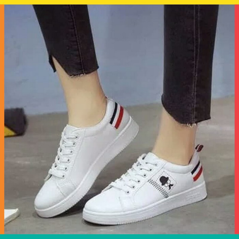 SEPATU WANITA MURAH SNEAKERS SONG HYE KYO DOTS PRO STARS HITAM COKELAT