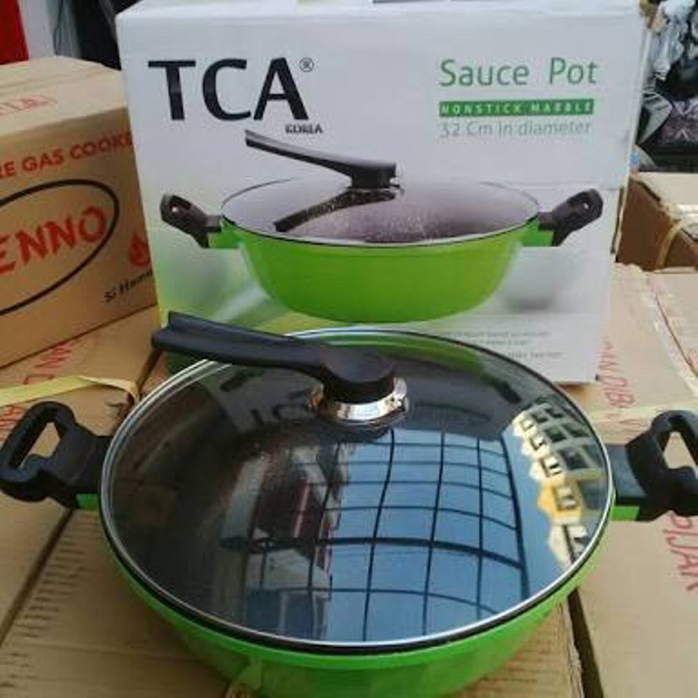 ღ WOK TCA Powercook ღ Panci Serbaguna Bimes Jumbo Wok Pan Ukuran 32 cm Multifungsi Anti Lengket