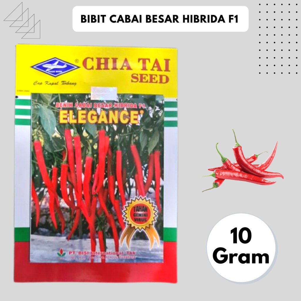 Bibit Cabe Merah Besar - Cabe Elegance F1 Cabe Hibrida Kemasan 10gr Original Pabrik Cap Bisi - Benih