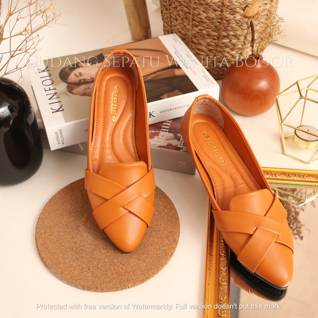 Gratica Sepatu Wanita Flat Shoes Silang Dasi B05 SD