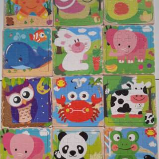 Mainan Kayu: Puzzle Jigsaw Kayu 16 Keping (part 1) | Shopee Indonesia