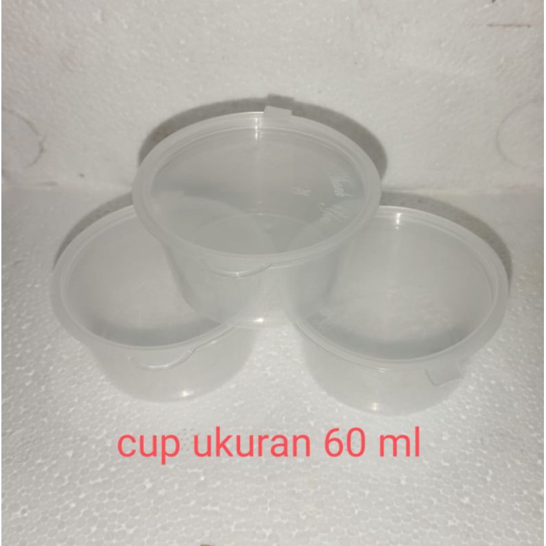 

Thinwall cup 60 ml plastic Tempat Sambal Pudding Jelly Sauce Saus Saos