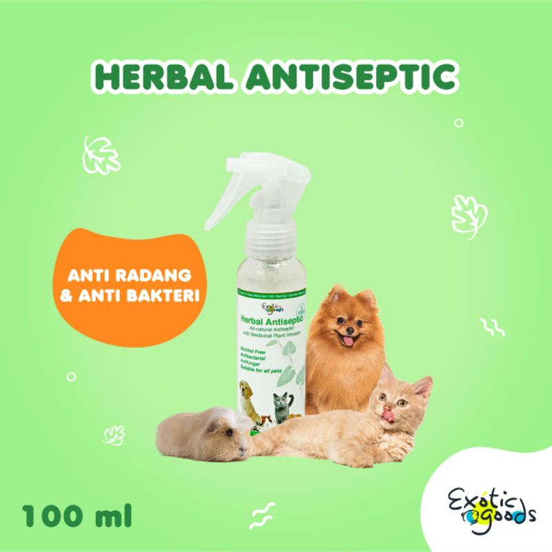 HERBAL ANTISEPTIC 100ml NON ALKOHOL ANTISEPTIK HEWAN TANPA ALKOHOL PEMBERSIH LUKA HEWAN PET ANTISEPTIC PEMBERSIH LUKA ANJING PEMBERSIH LUKA KUCING ANTISEPTIK ANJING ANTISEPTIK KUCING ANTISEPTIK NON ALKOHOL PEMBERSIH LUKA TANPA ALKOHOL POVIDINE IODIN