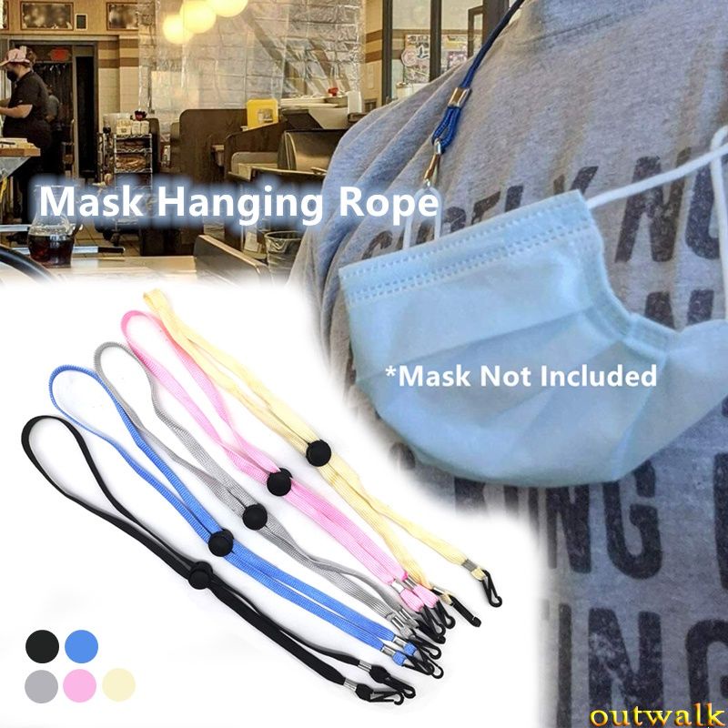 Mask Hanging Rope Face Mask Lanyard Mask Holder Adjustable Traceless Ear Hanging Rope Two Hooks OW