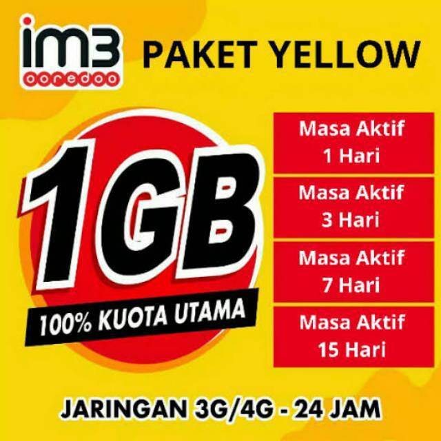 Paket Yellow Dan Paket Sms Im3 Indosat Shopee Indonesia