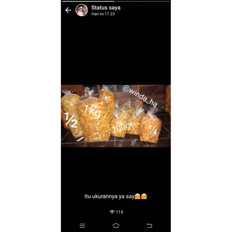 

Keripik singkong pedas asin