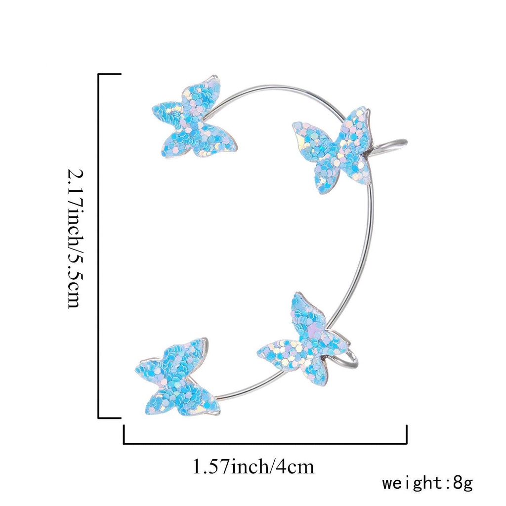 Lily Kupu-Kupu Klip Telinga Hadiah Pesta Perhiasan Wanita Manset Telinga Anting Non Tindik