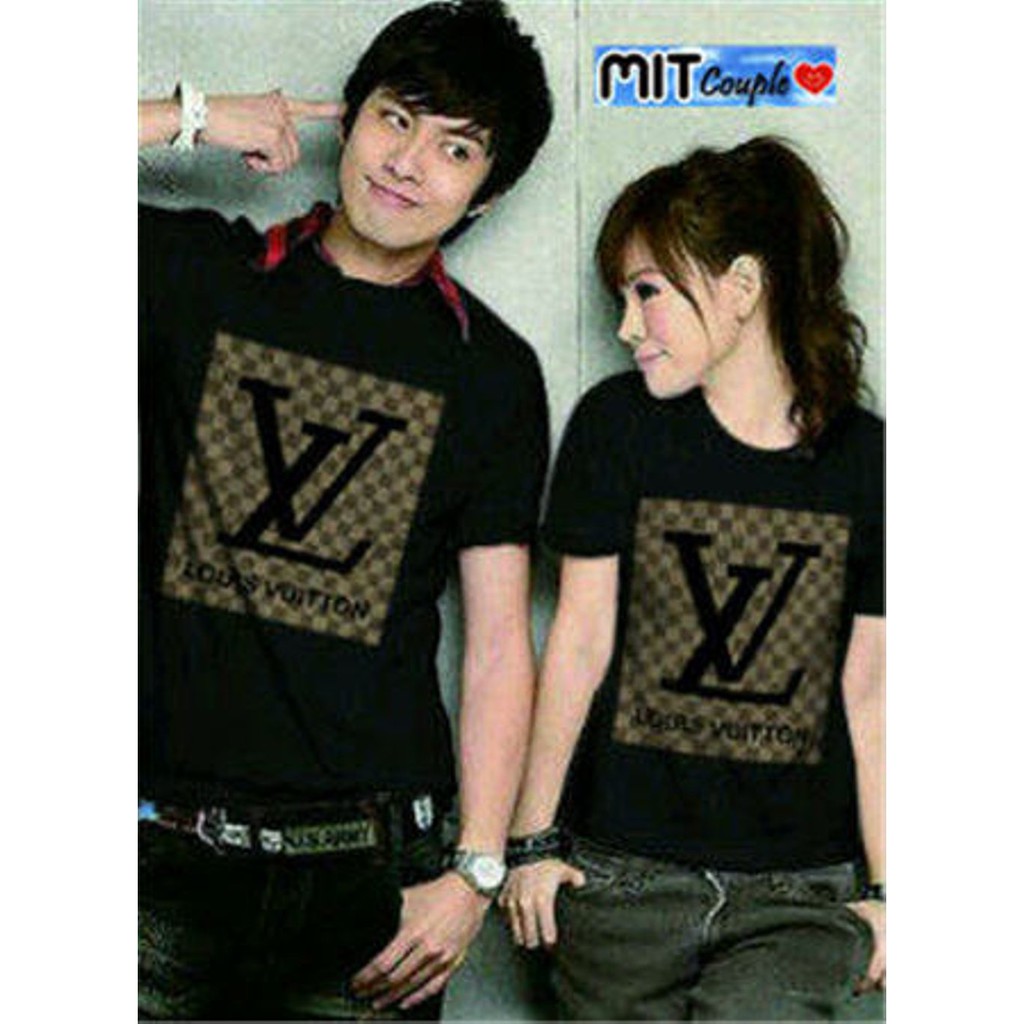 Terbaru KAOS COUPLE LV BLACK