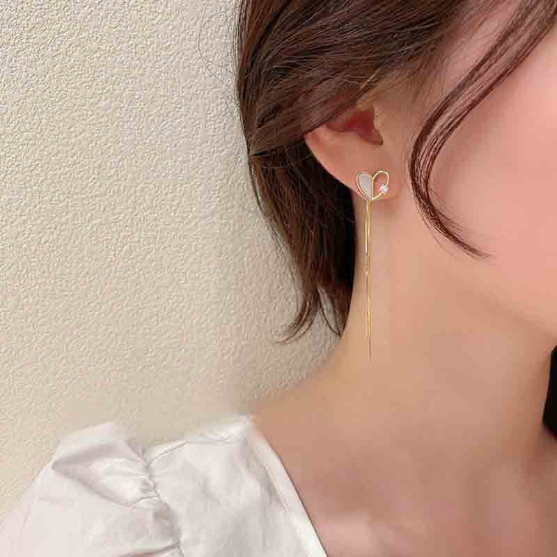 Anting AT200 Panjang Perak / Silver S925 Anting Unik Lucu Keren Fashion Wanita / Deluna/BS