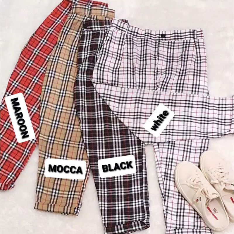 CELANA TARTAN / CHINOS MARGARET TARTAN KOTAK / BOXY TARTAN PANTS / CASEY PANTS /CELANA WANITA KOTAK