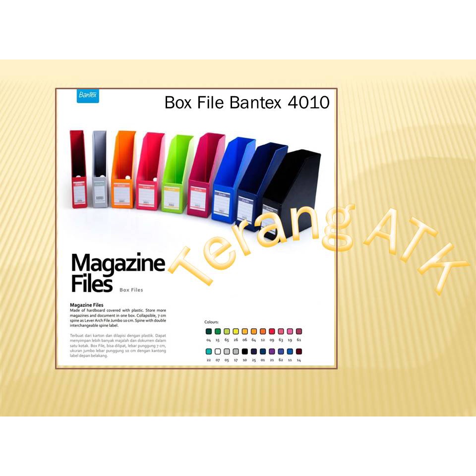 

Box File Plastik Ukuran A4 Merek Bantex 4010