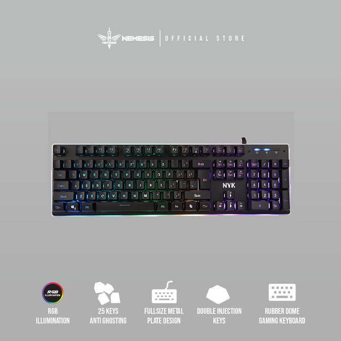 NYK KR-301|KR301 UNDERGLOW Keyboard GAMING Rainbow Back Light - FullSize