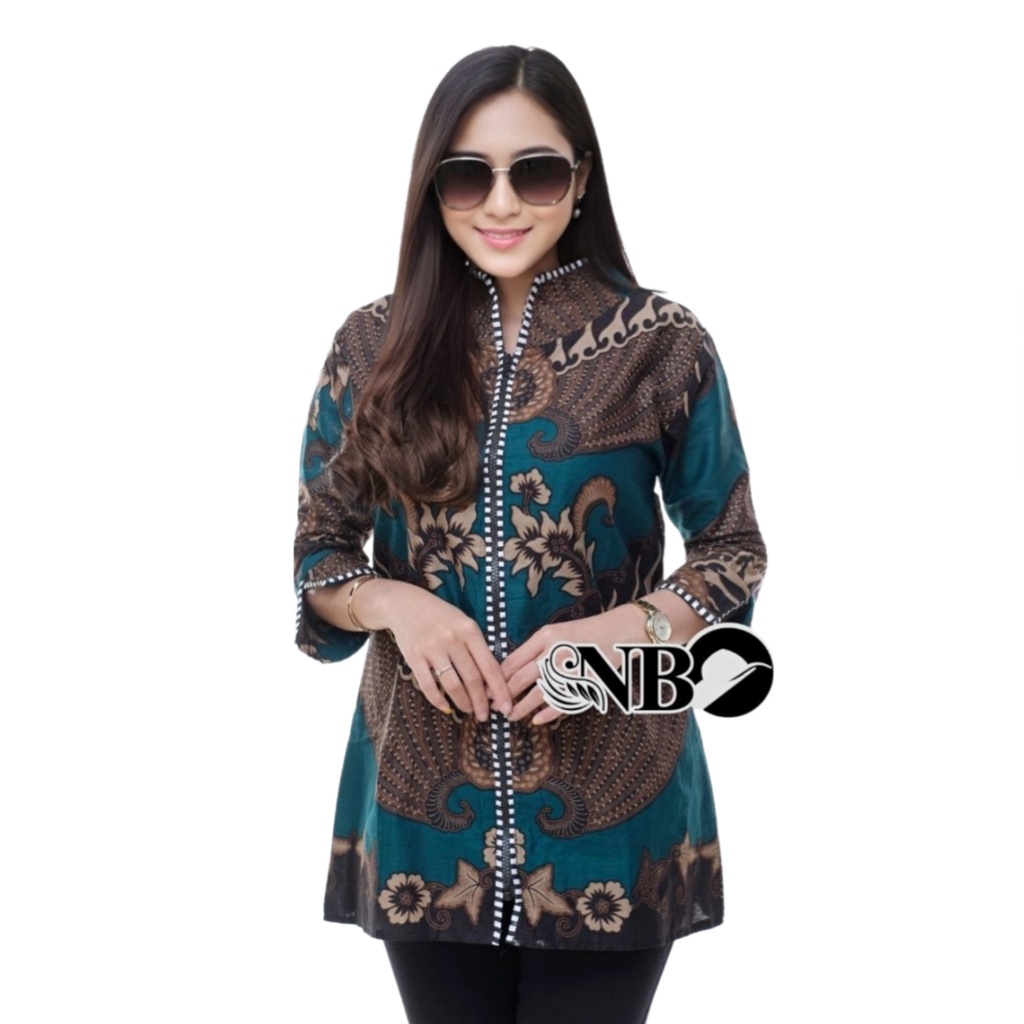 Kenongo BATIK Atasan - BATIK Wanita RISNA HRB026 Blus Batik Exsclusive di kelasnya