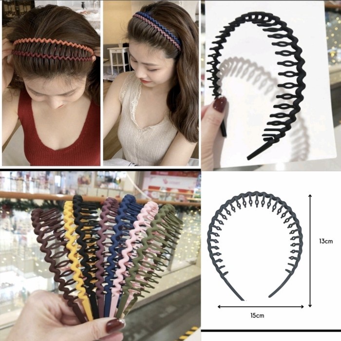 BEST SELLER P21- Bando SIRKAM DOFF Matte ZIGZAG KOREA Comb Headband Bandana