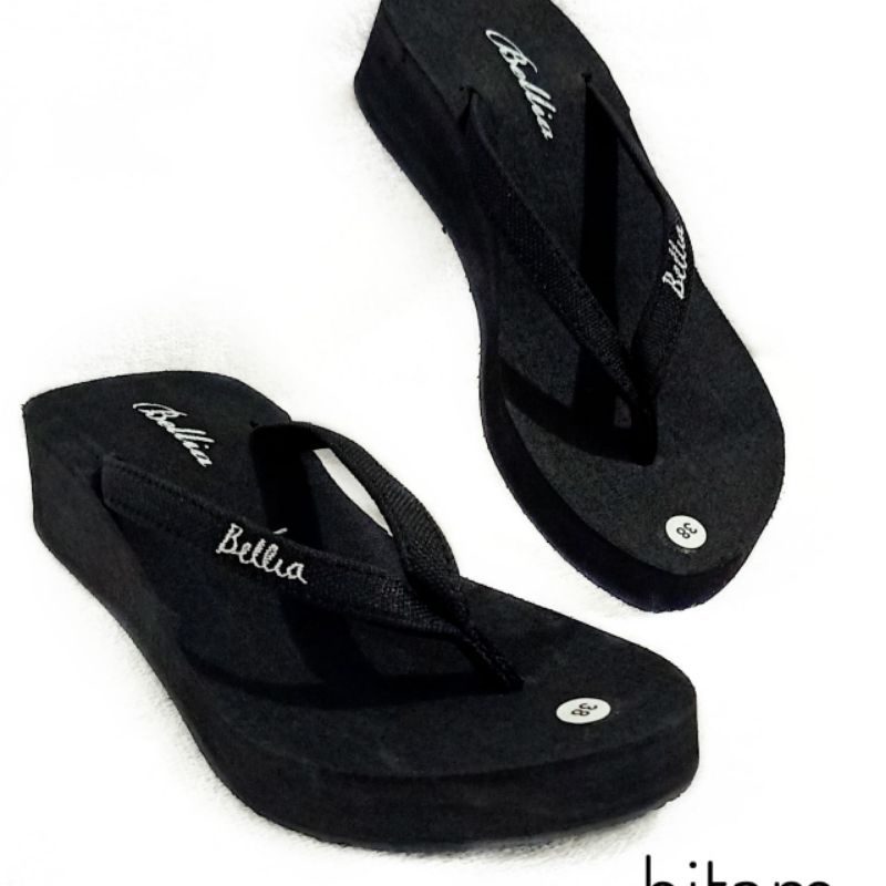 SANDAL WANITA JAPIT SPON BELIA - SANDAL WANITA WEDGES SPON TINGGI 3 CM - SANDAL JEPIT WANITA - SENDAL WANITA - SANDAL WANITA KEKINIAN SANDAL WEDGES WANITA (BELIA)