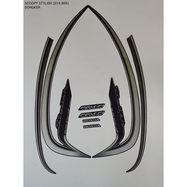 striping scoopy fi staylish 2015 / 2016 biru dongker / striping stiker lis les Honda scoopy fi stayl